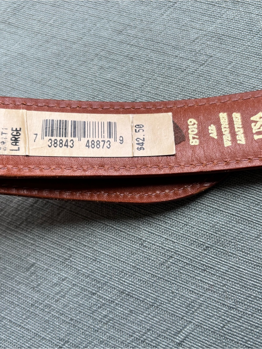 NEW Vintage Dooney & Bourke Chestnut Leather Belt with Gold Hardware - Picture 3 of 8